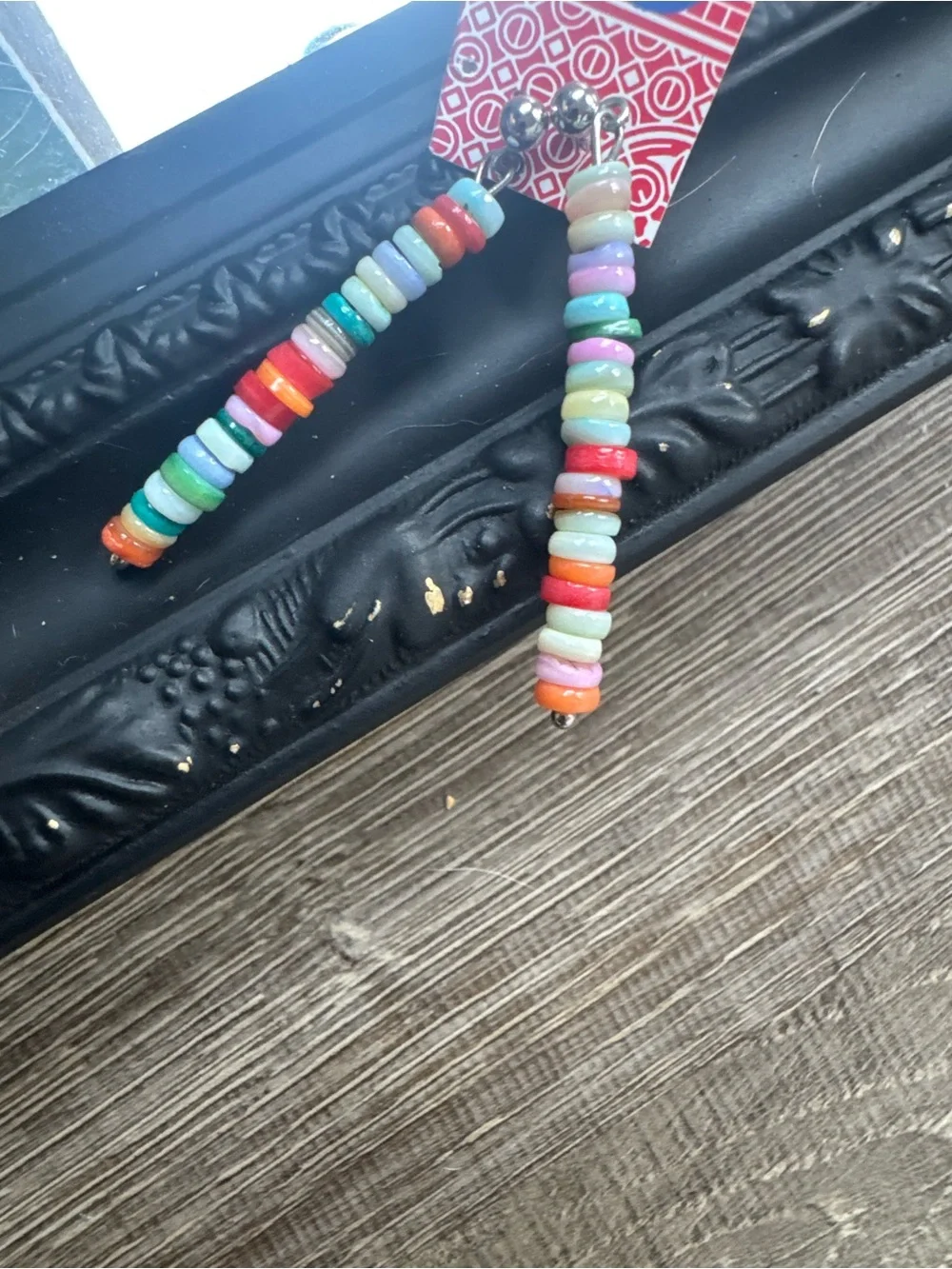 Colorful Beaded Drop Earrings - Multicolor